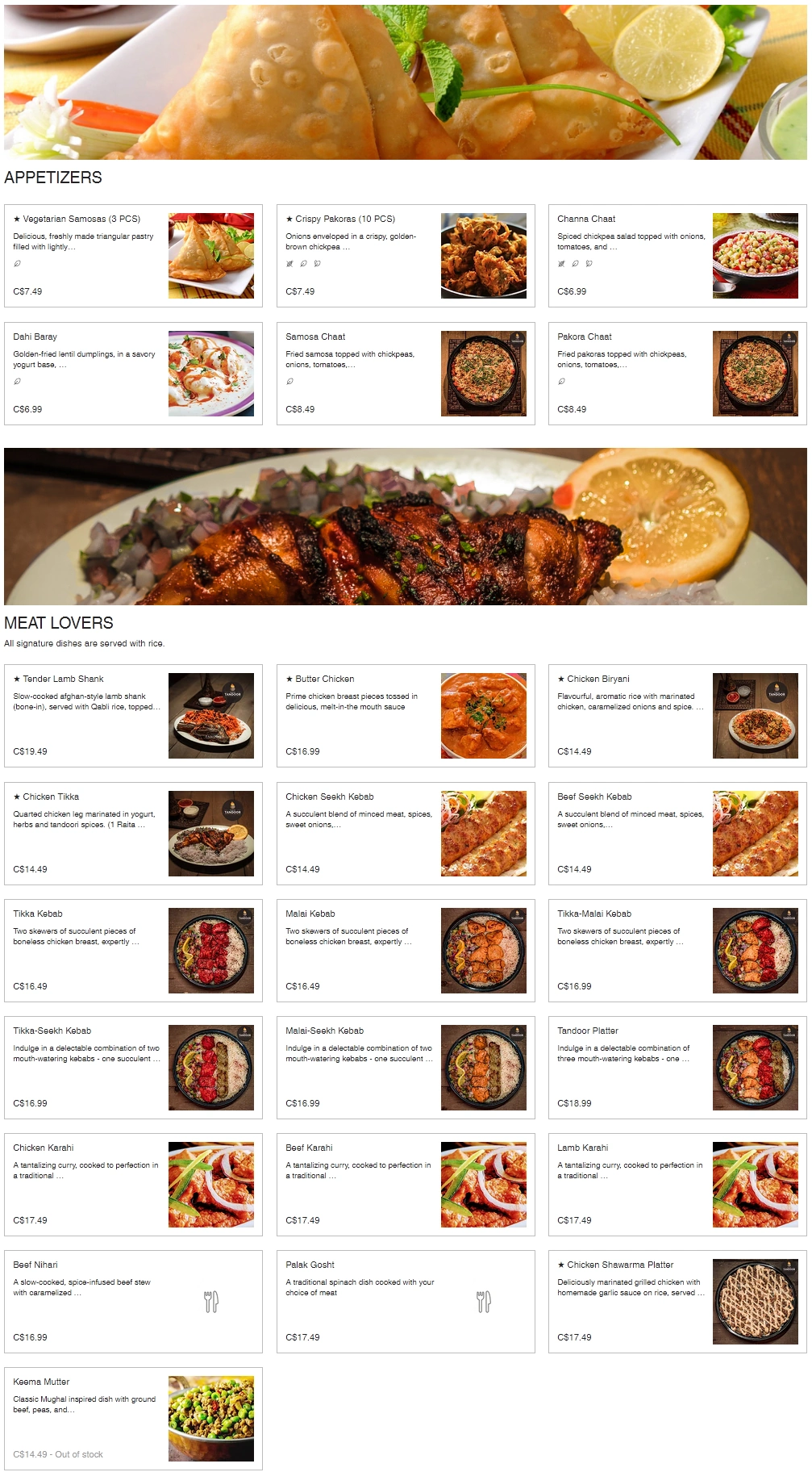 menu image